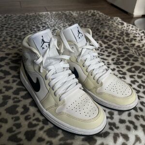 Nike Air Mid Jordan White and Cream Sneakers
